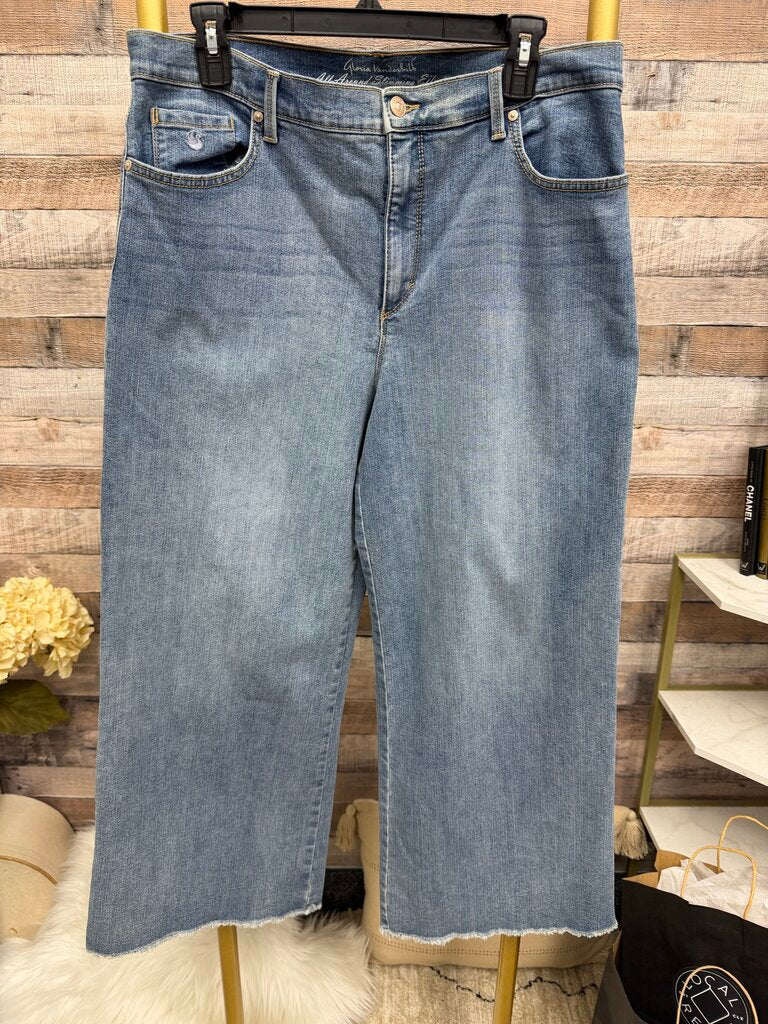 Gloria Vanderbilt Light Wide-Leg Cropped Jeans Raw Frayed Hem