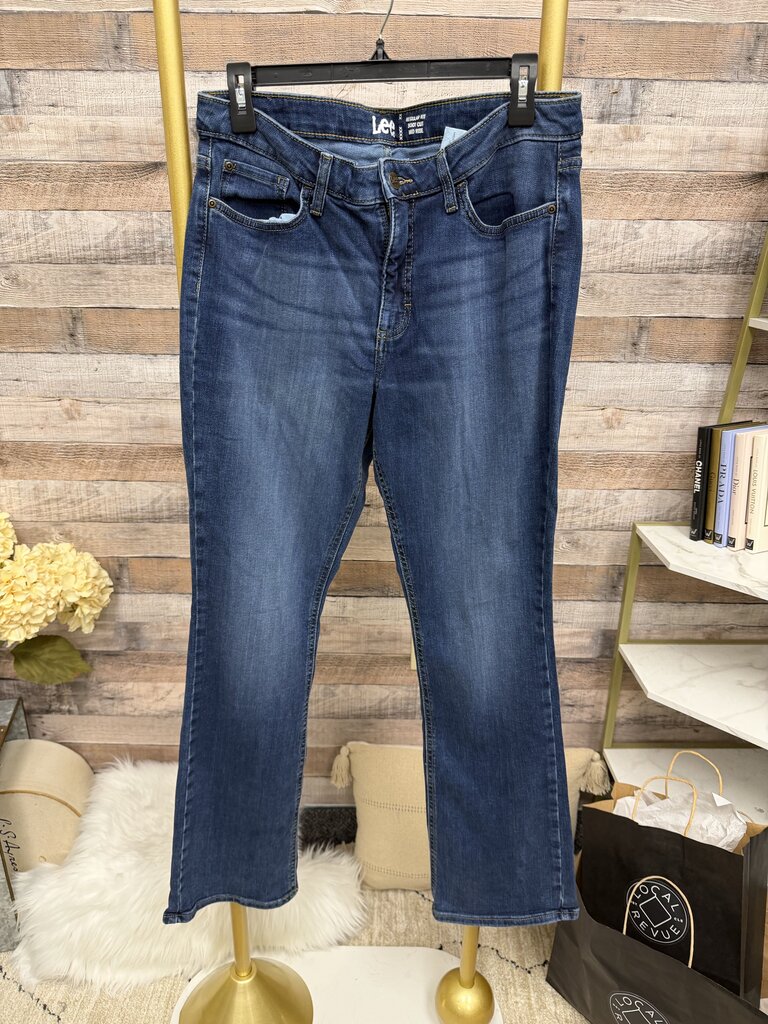 Lee Dark Wash Regular Fit Mid Rise Jeans