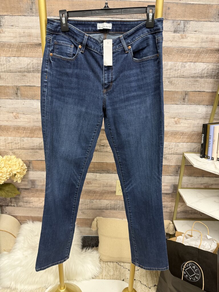 LOFT Dark Wash Navy Straight Leg Jeans