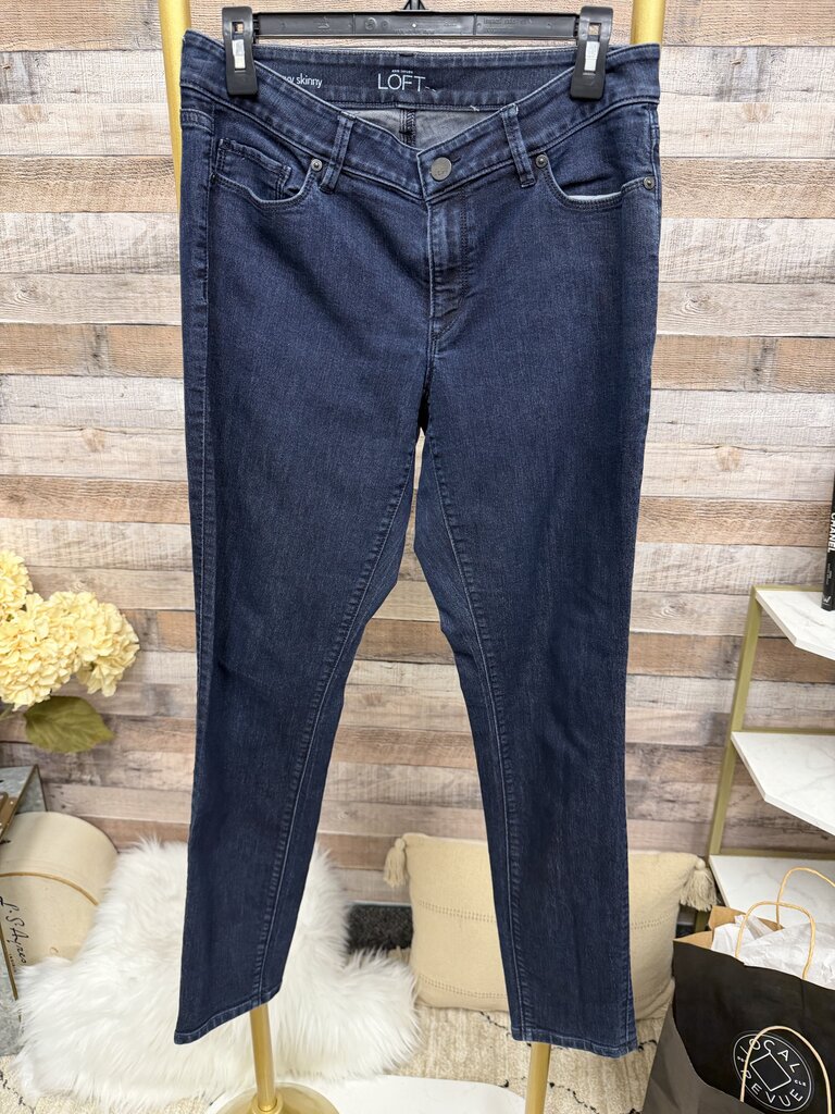 LOFT Dark Wash Navy Skinny Fit Denim Jeans