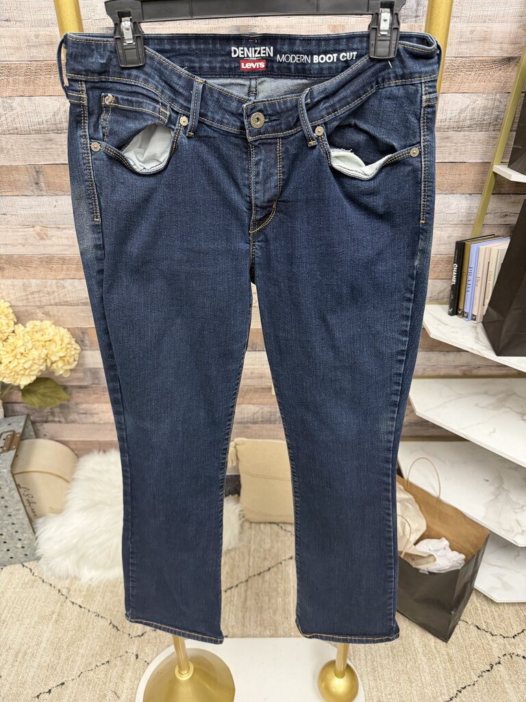 Levi's Denizen Modern Straight Leg Navy Jeans Dark Wash
