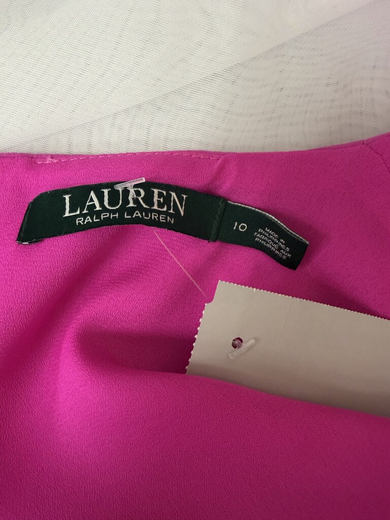 NWT Lauren Ralph Lauren Pink Scoop Neck Dress Sleeveless Shift Dress