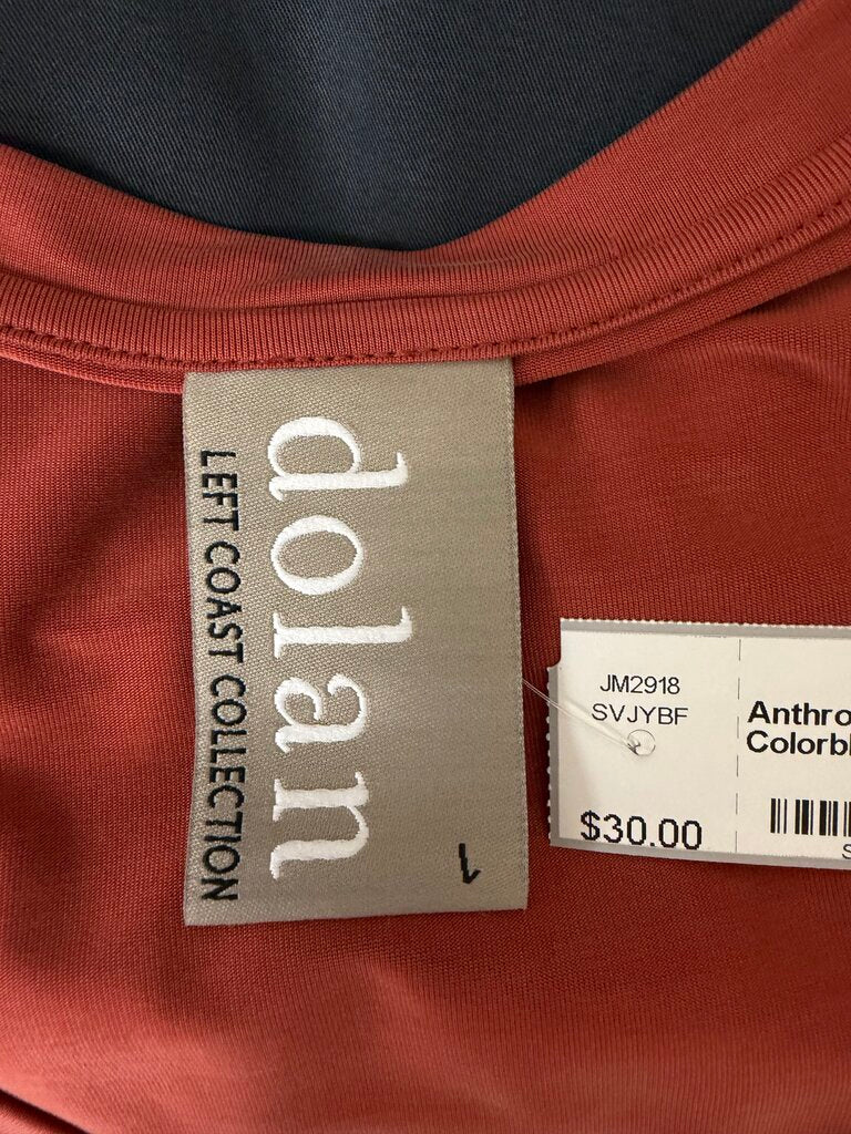 Anthropologie Grey/Orange Colorblock Dress Tshirt Dress Shift Dress
