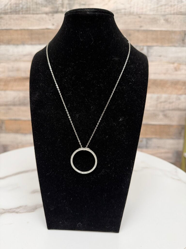 Sterling Silver Open Circle Pendant Necklace N/A Silver N/A women NECKLACE - JEWELRY