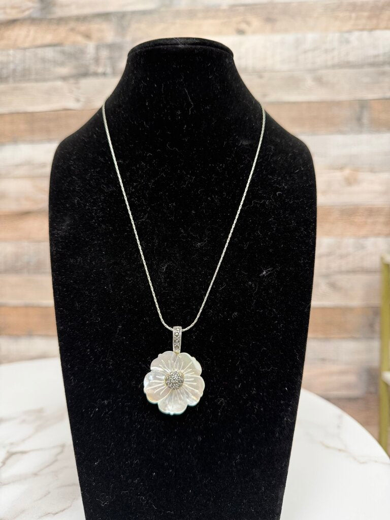 Lucky Brand Sterling Silver Flower Pendant Necklace Mother Of Pearl Flower Lucky Brand Silver N/A women NECKLACE - JEWELRY