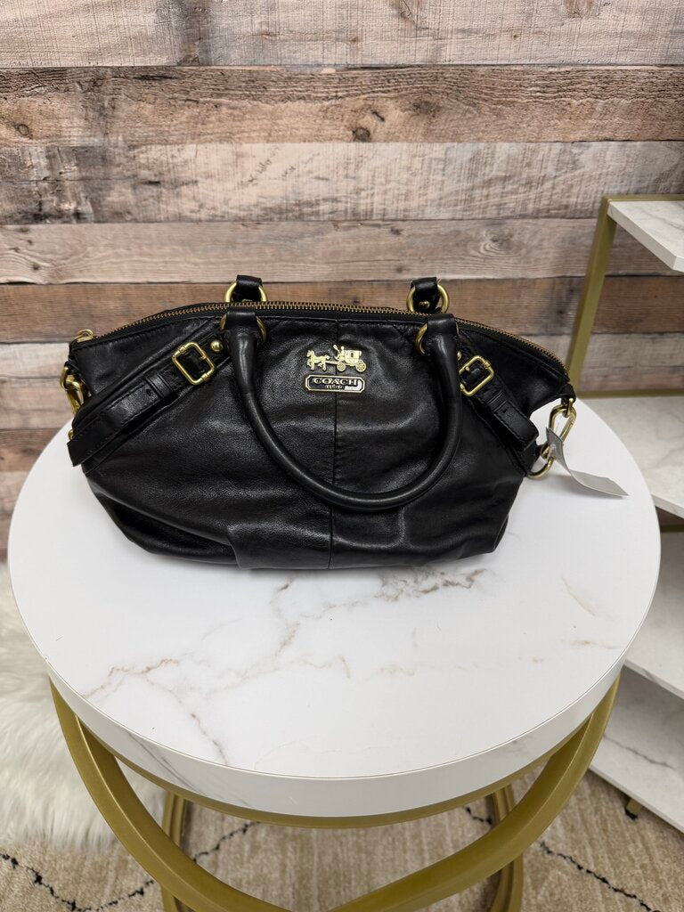 Coach Madison Sophia Vintage Leather Bag Red Lining Gold Hardware