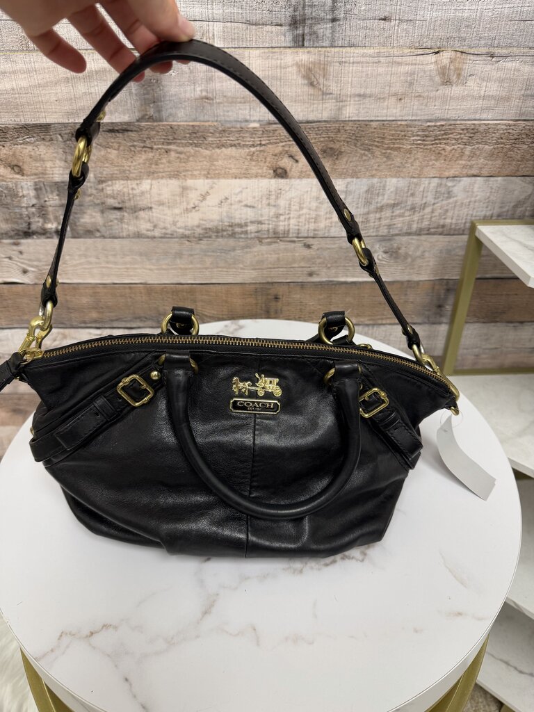 Coach Madison Sophia Vintage Leather Bag Red Lining Gold Hardware