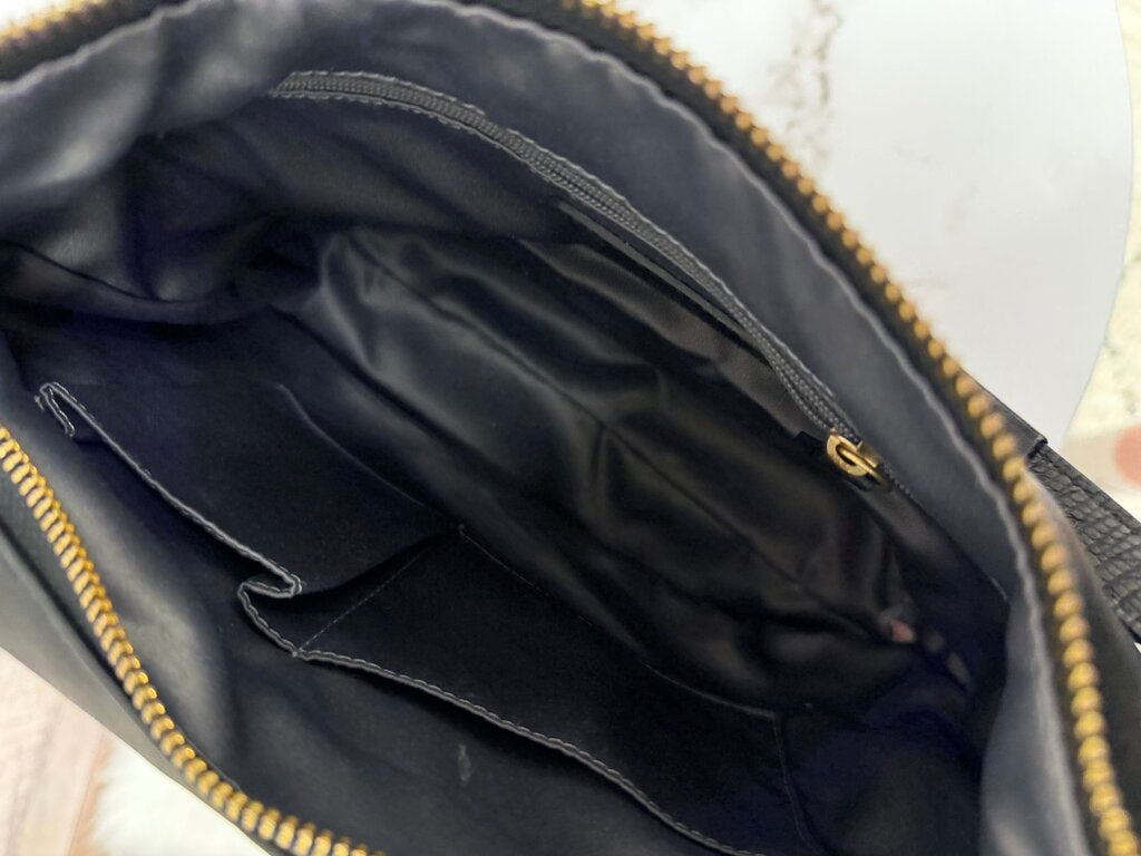 Coach Snap Closure Black Leather Bag