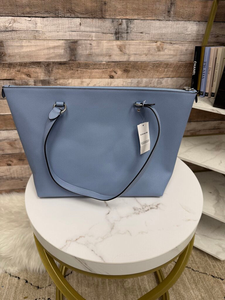 Coach Light Blue Crossgrain Gallery Tote Bag
