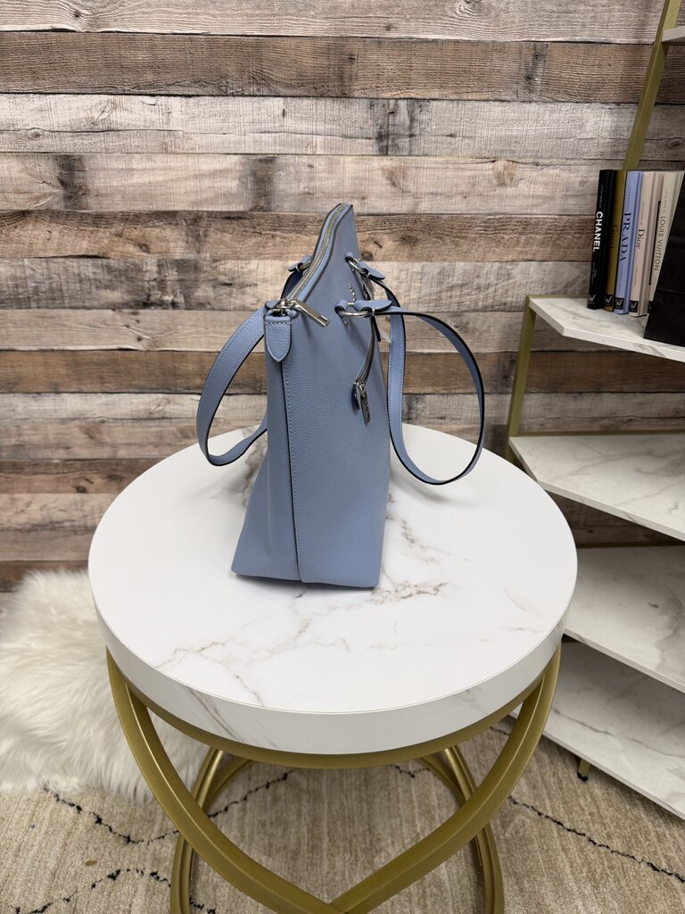 Coach Light Blue Crossgrain Gallery Tote Bag