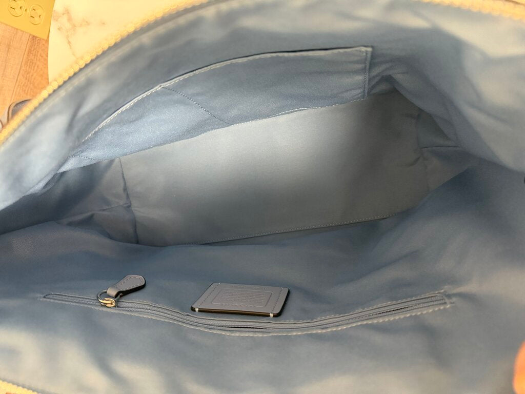 Coach Light Blue Crossgrain Gallery Tote Bag