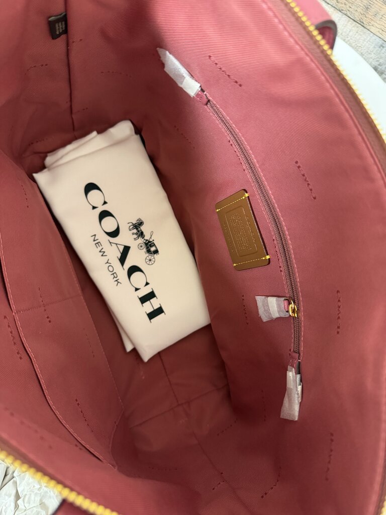 Coach Rose Taylor Leather Tote Bag Gold Hardware