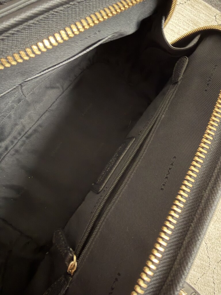 Coach Black Sierra Sachel Leather Dome Bag With Gold Hardware
