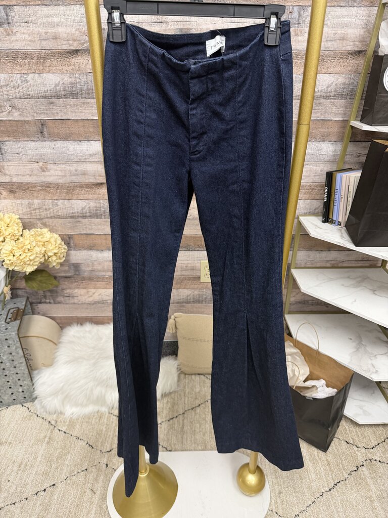 FRAME Straight Leg Dark Wash Trousers