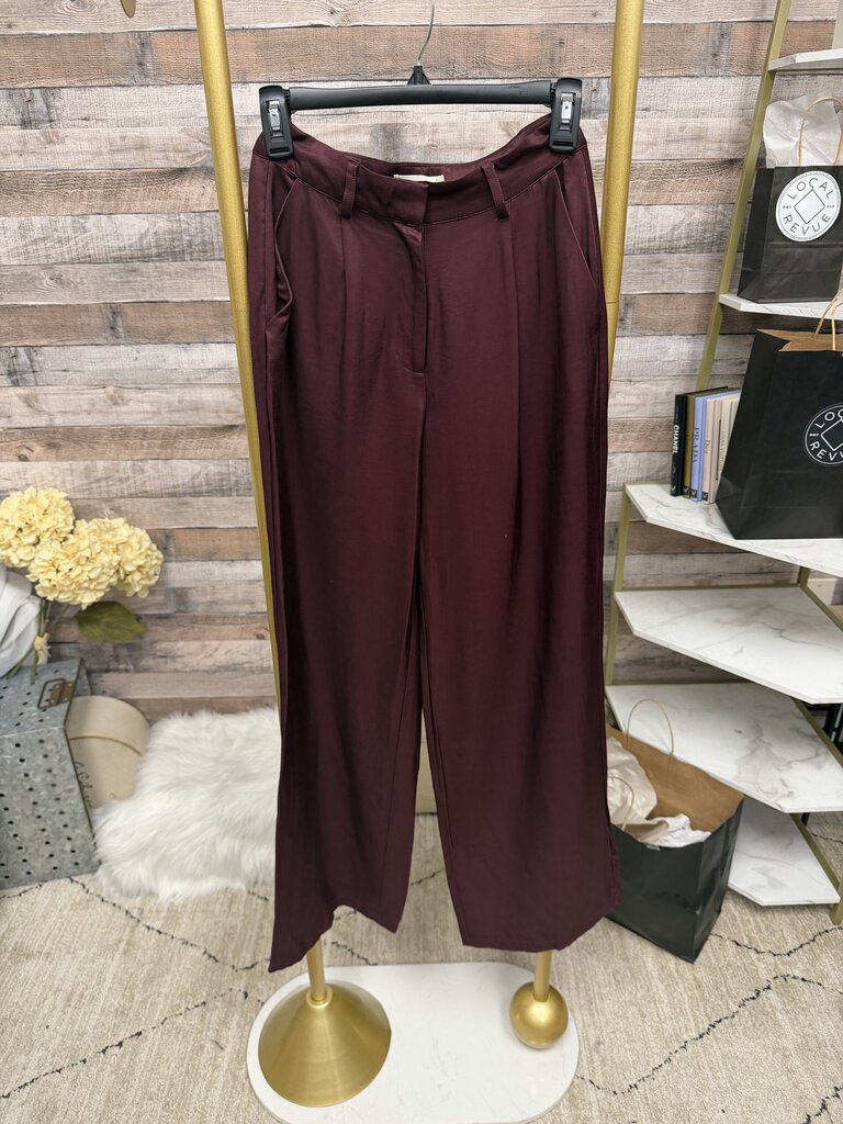 Altar'd State Maroon Wide-Leg Pants