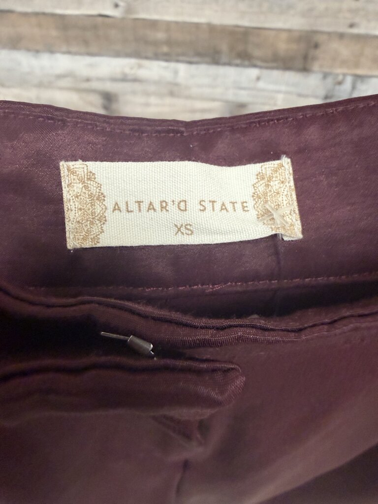 Altar'd State Maroon Wide-Leg Pants