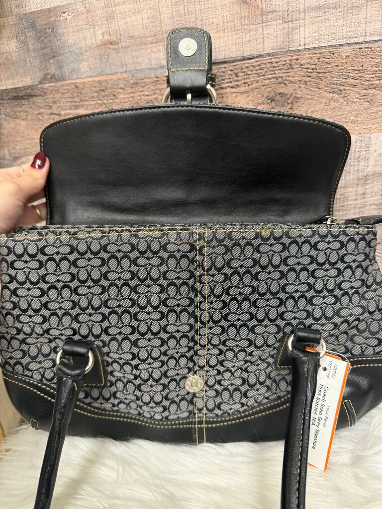 Coach Soho Grey Signature Print Satchel