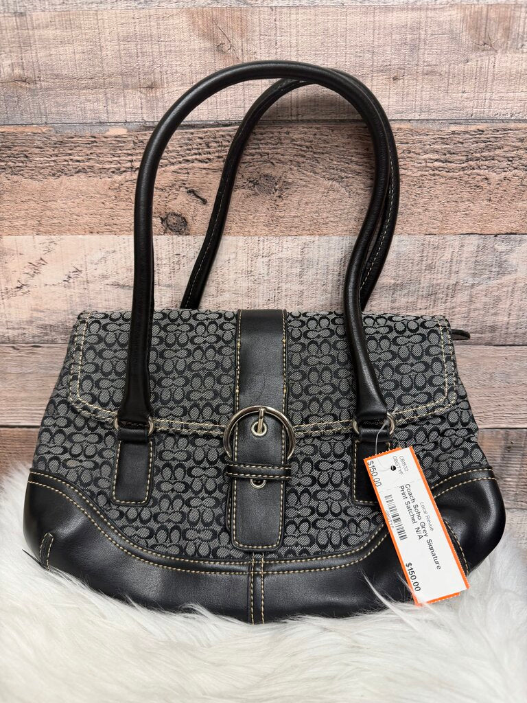 Coach Soho Grey Signature Print Satchel