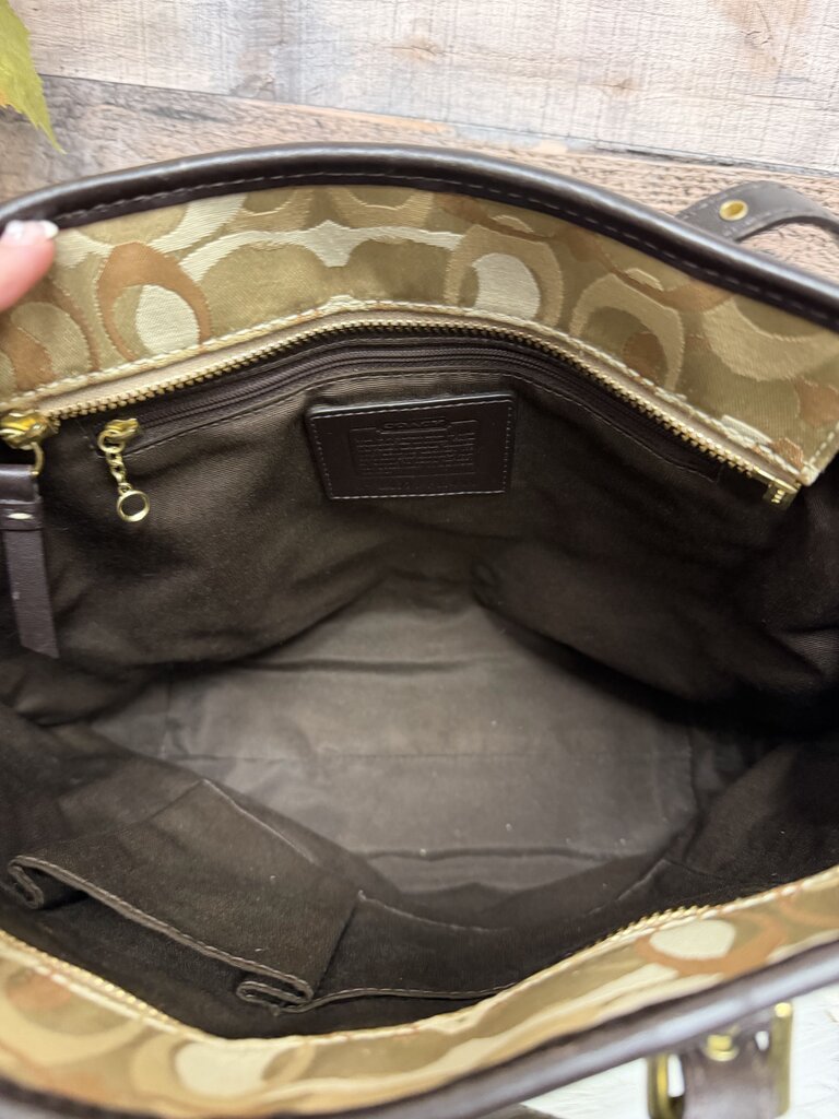 Coach Gold Signature Patchwork Print Tote Bag