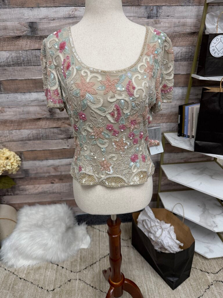 NWT Adrianna Papell Evening Embellished Top