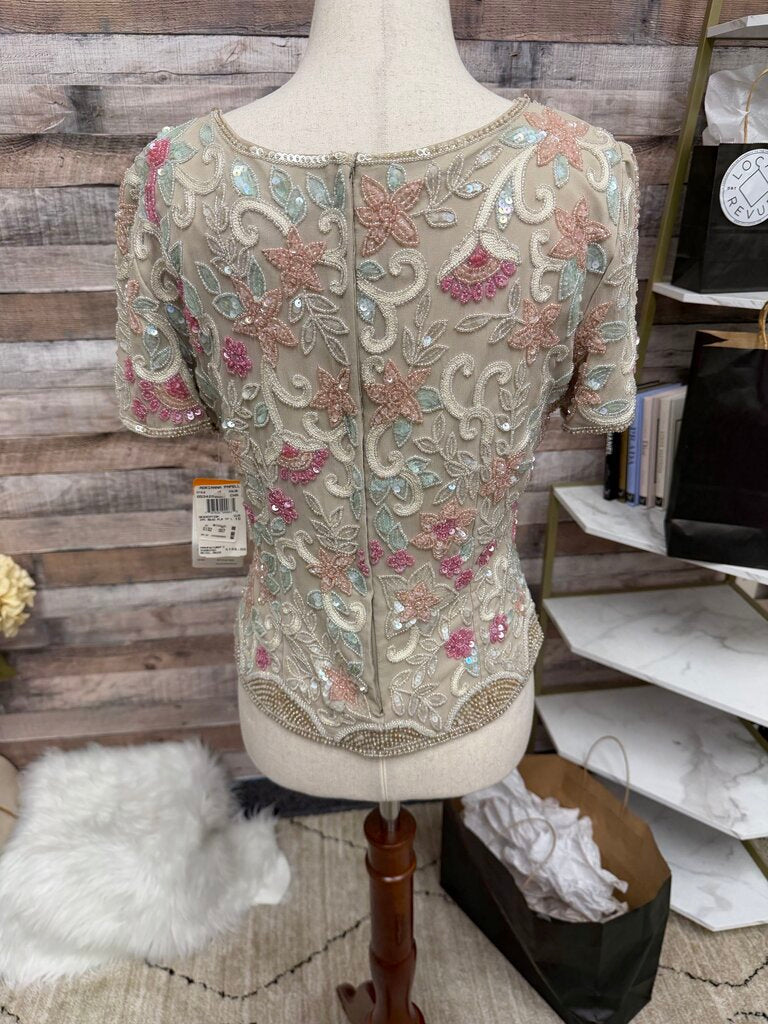 NWT Adrianna Papell Evening Embellished Top