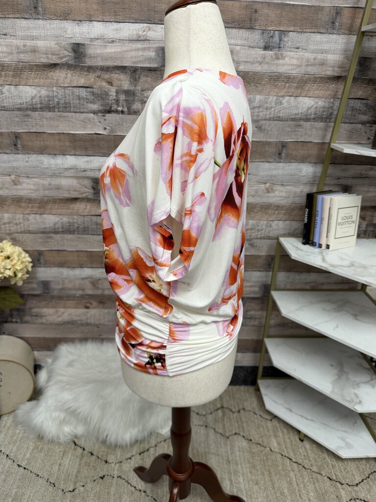 NWT Chico's Pink/Red Floral Print Blouse