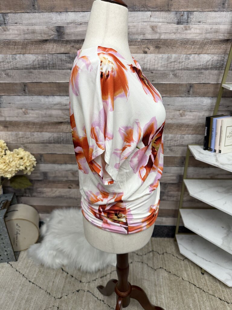 NWT Chico's Pink/Red Floral Print Blouse