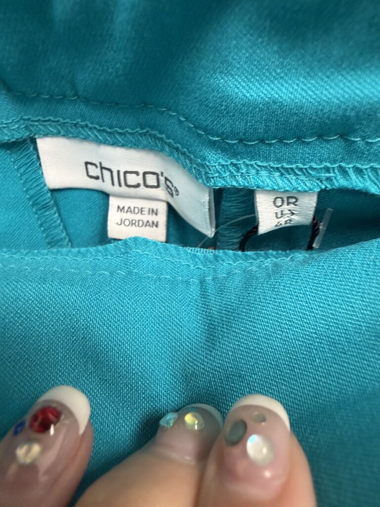 NWT Chico's Teal Pull-On Ankle Pants