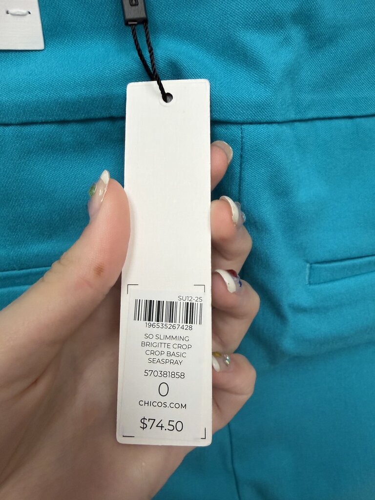NWT Chico's Teal Pull-On Ankle Pants