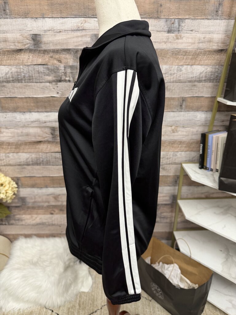 NWT Adidas Black With Three White Stripe Jacket 1