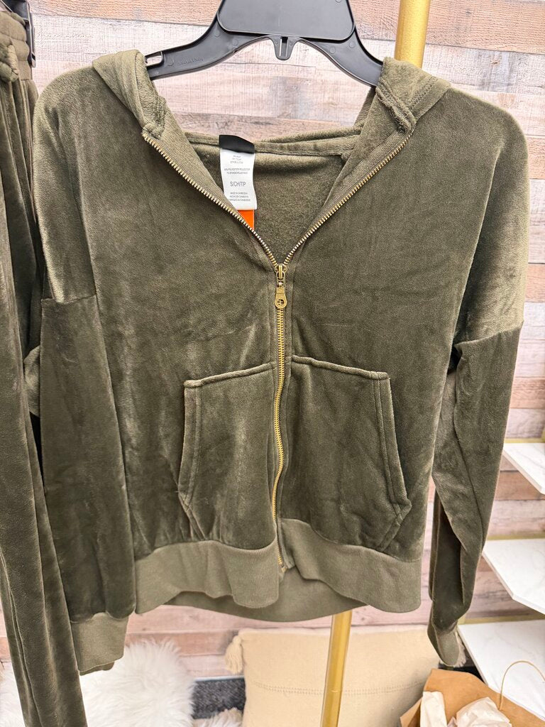 Felina Olive Green Zip Up Hoodie