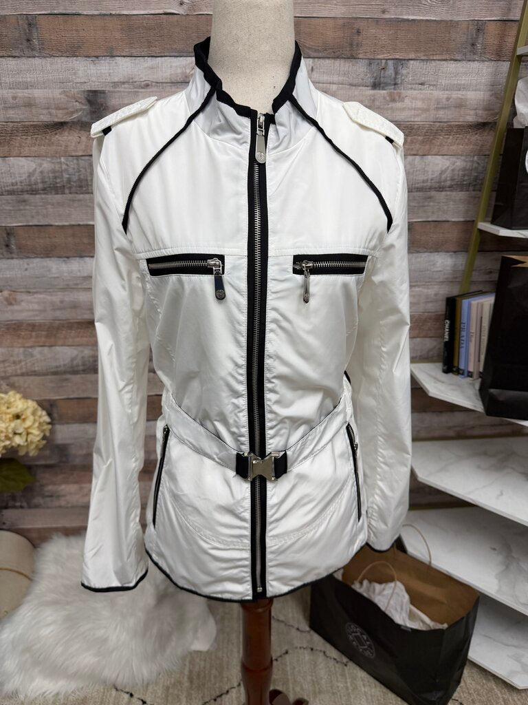Vince Camuto White With Black Trime Jacket