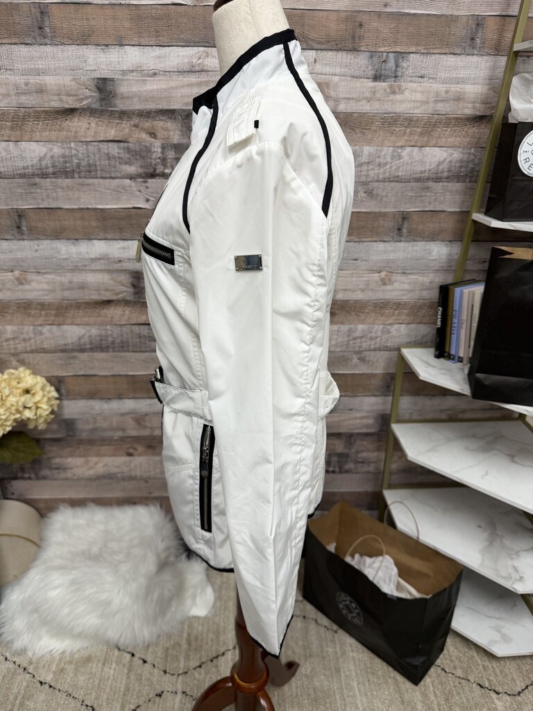 Vince Camuto White With Black Trime Jacket