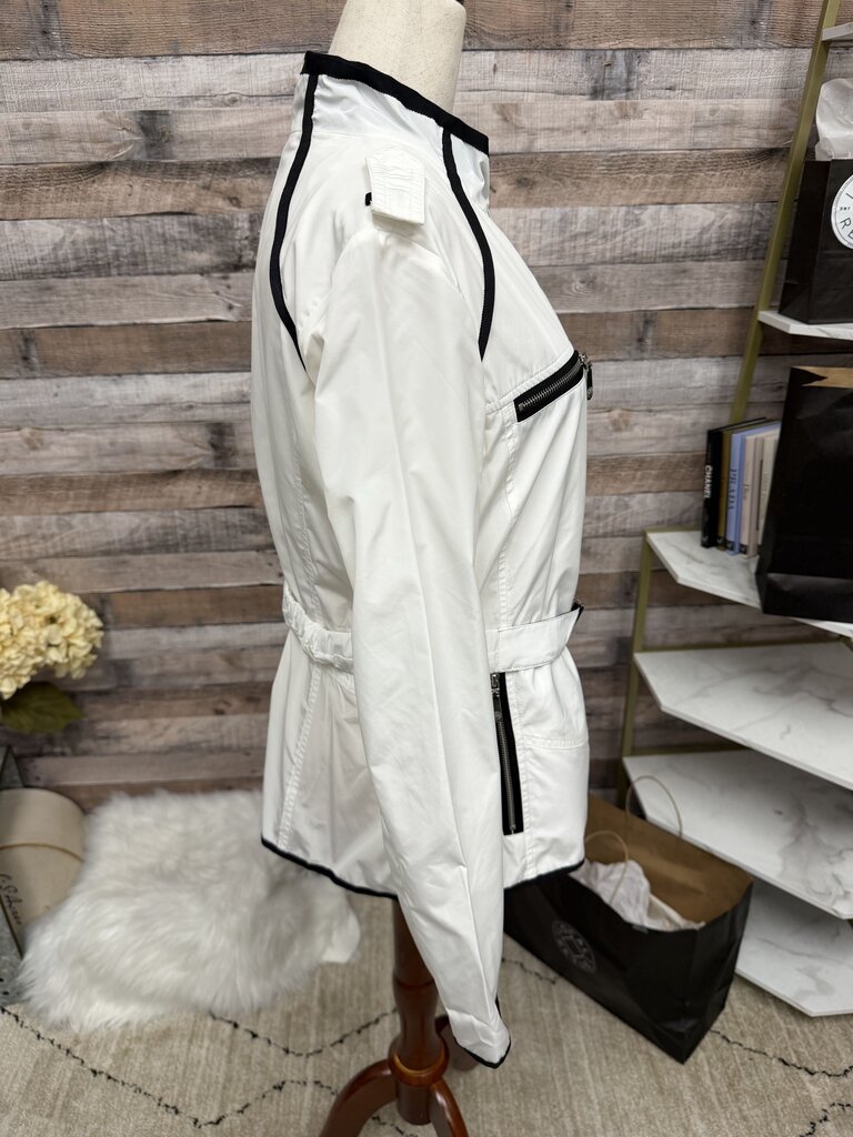 Vince Camuto White With Black Trime Jacket