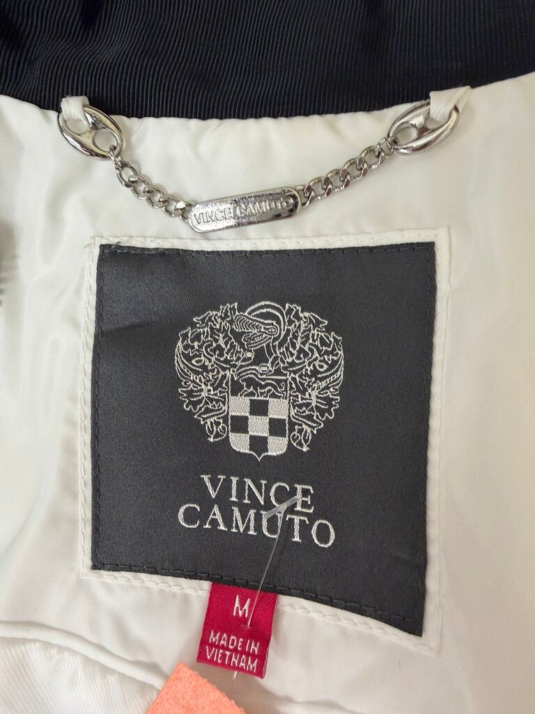 Vince Camuto White With Black Trime Jacket