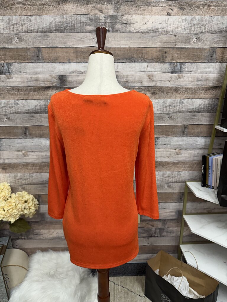 NWT Talbots Orange Knit V-Neck Top