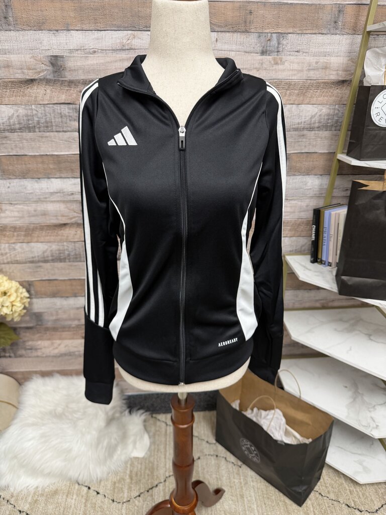 NWT Adidas Black With Three White Stripe Jacket 2