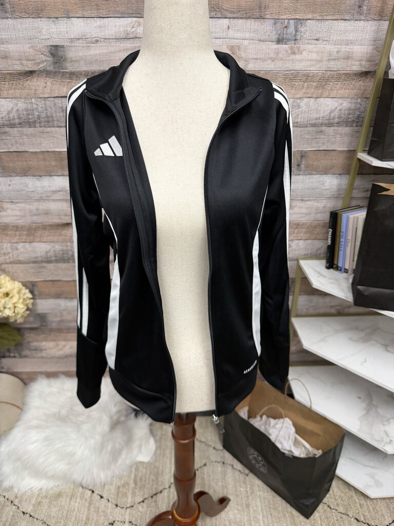 NWT Adidas Black With Three White Stripe Jacket 2