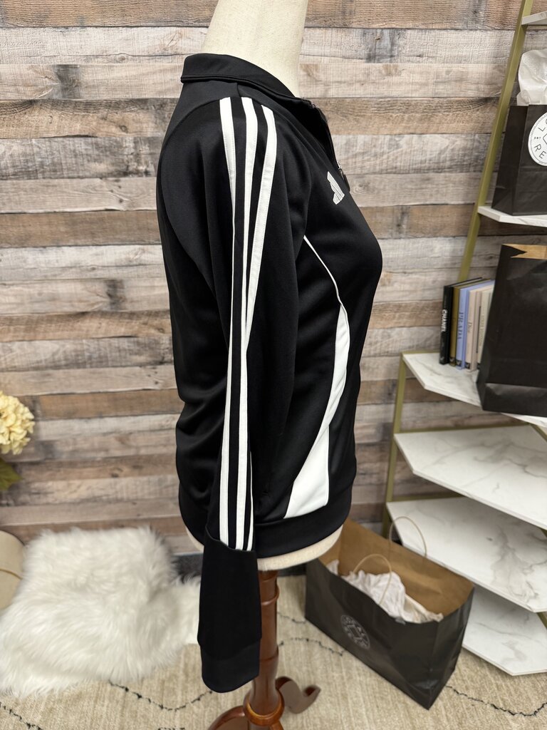 NWT Adidas Black With Three White Stripe Jacket 2