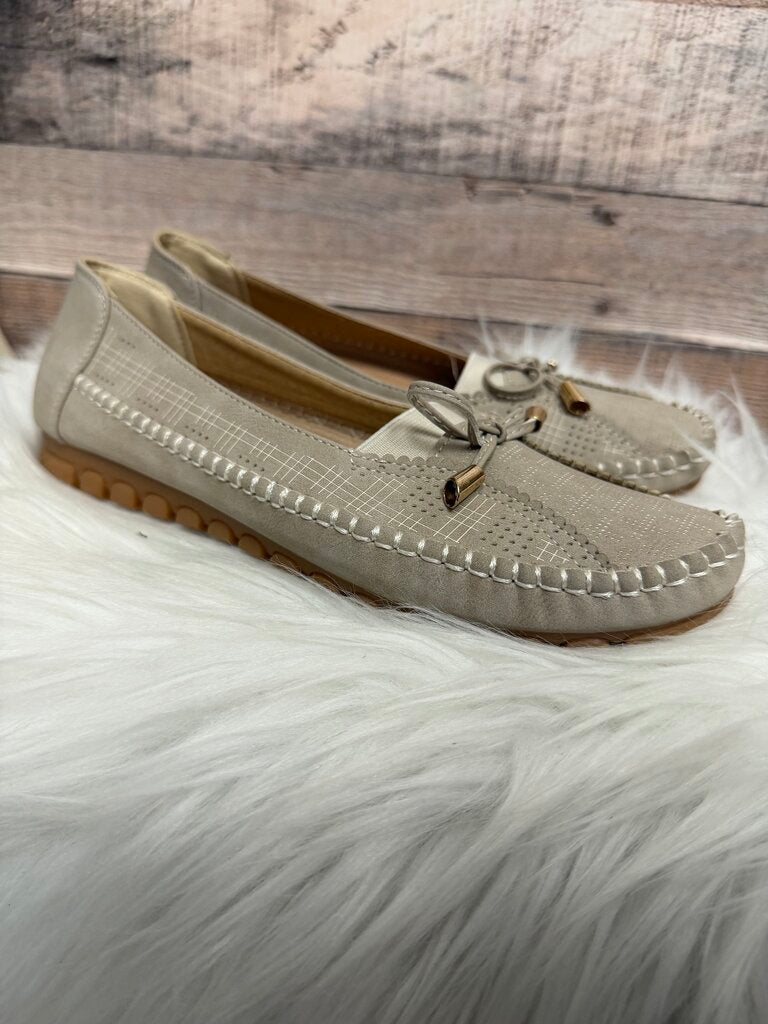 Tan Casual Slip On Flat Bow Detail Loafers
