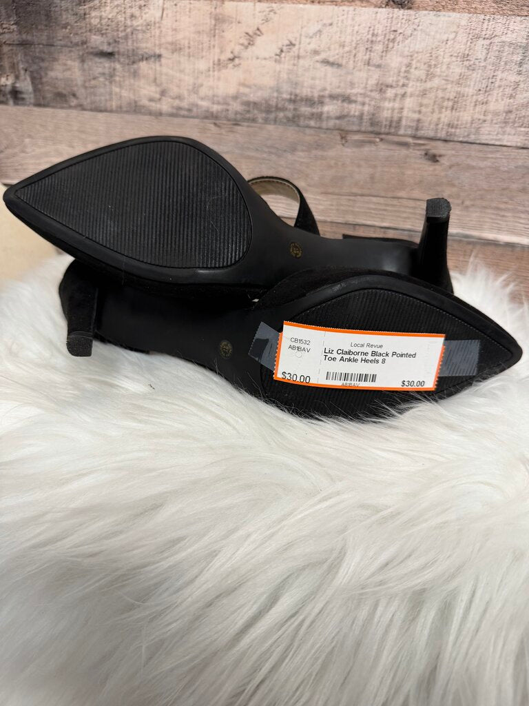 Liz Claiborne Black Pointed Toe Ankle Heels
