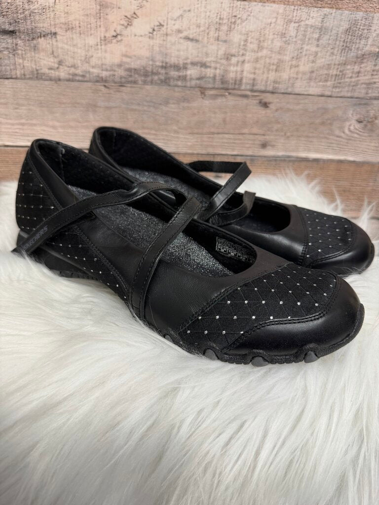 Mary Jane Sketchers Black Embellished Flats