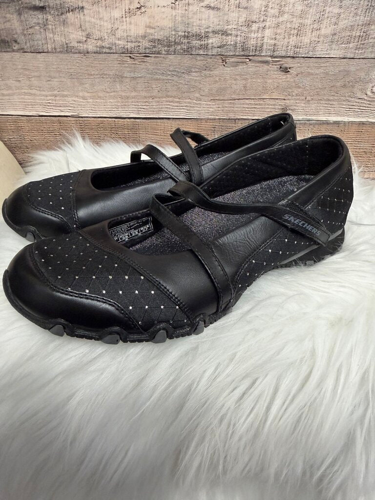 Mary Jane Sketchers Black Embellished Flats