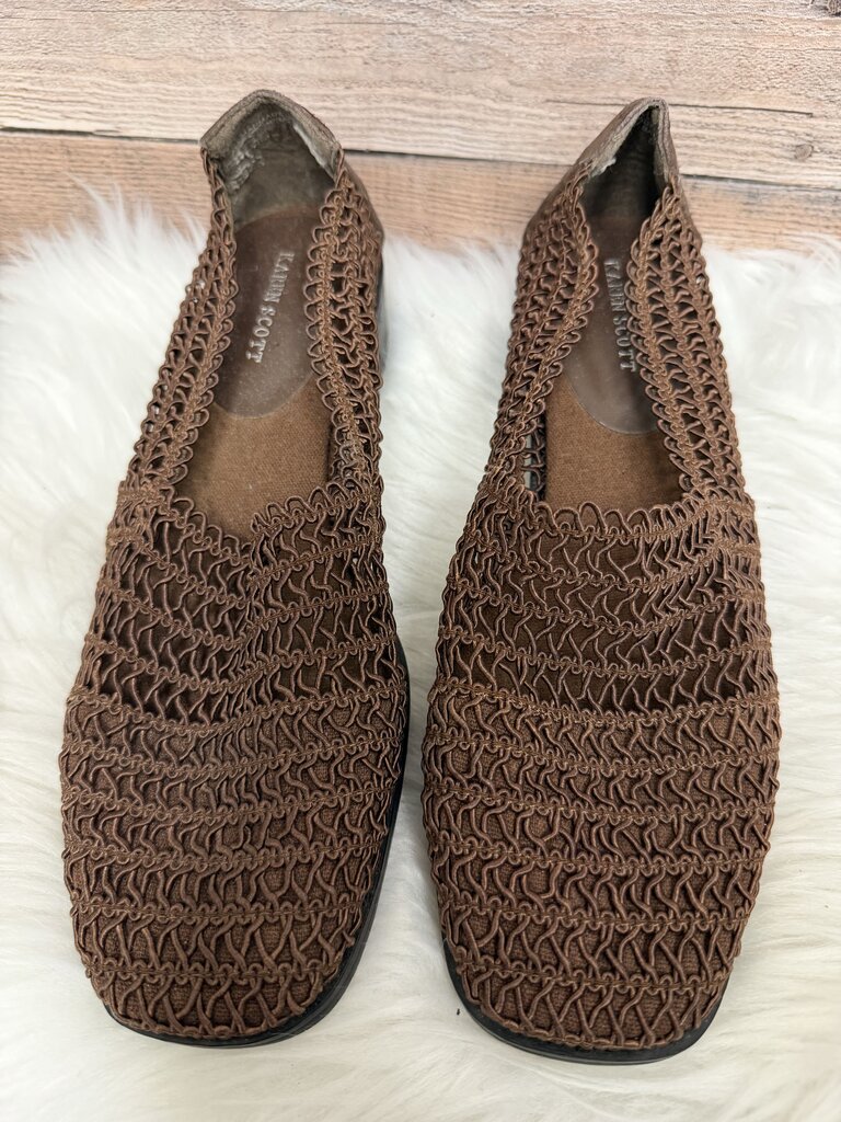 Karen Scott Brown Woven Textile Ballet Flats