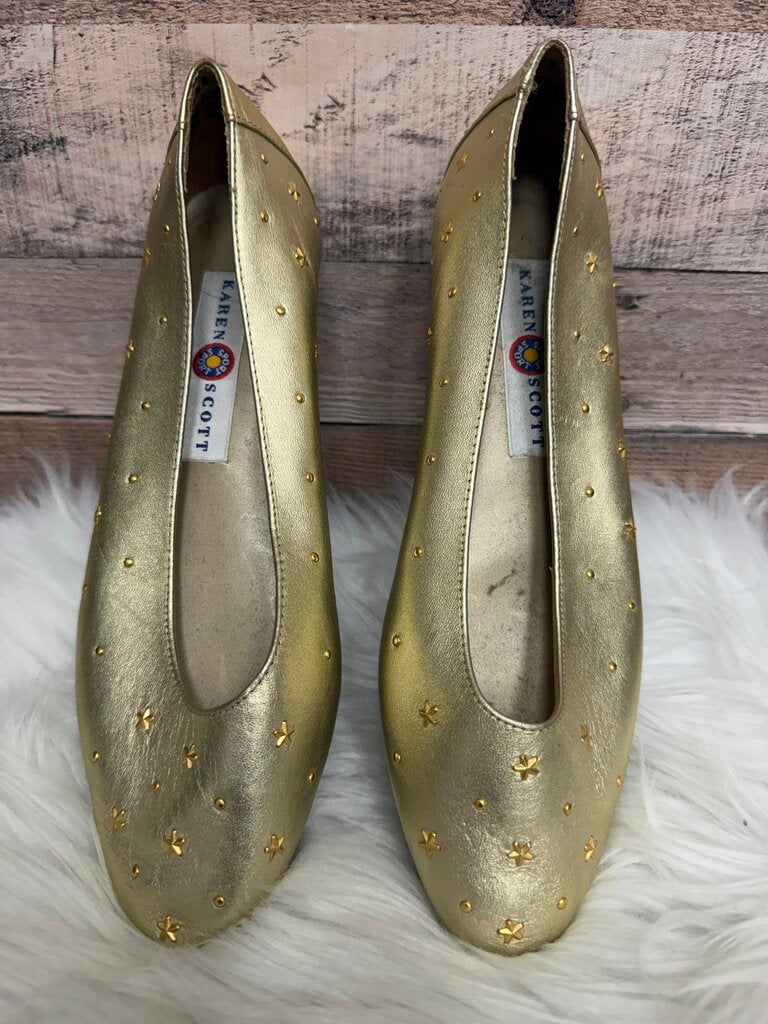 Karen Scott Gold Metallic Embellished Flats