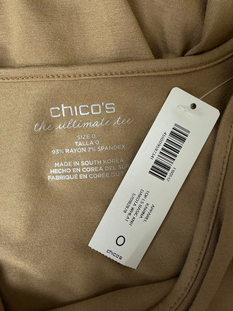 NWT Chicos Brown Scoop Neck Long Sleeve
