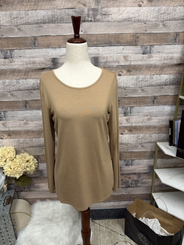 NWT Chicos Brown Scoop Neck Long Sleeve