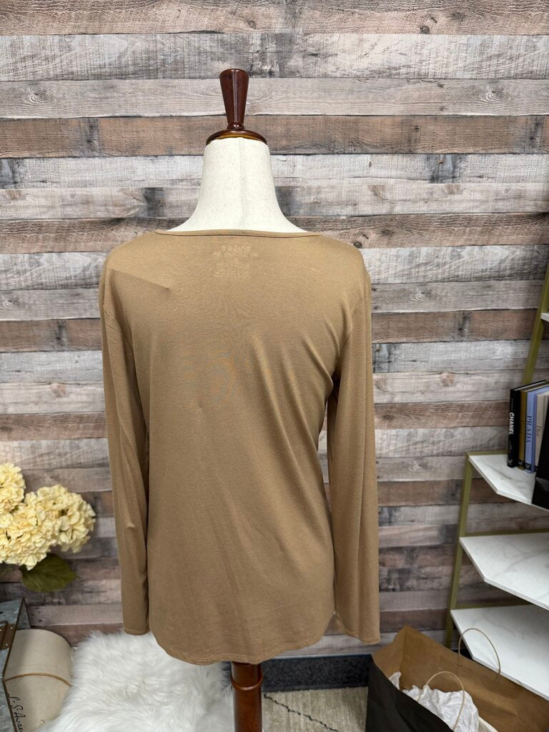 NWT Chicos Brown Scoop Neck Long Sleeve