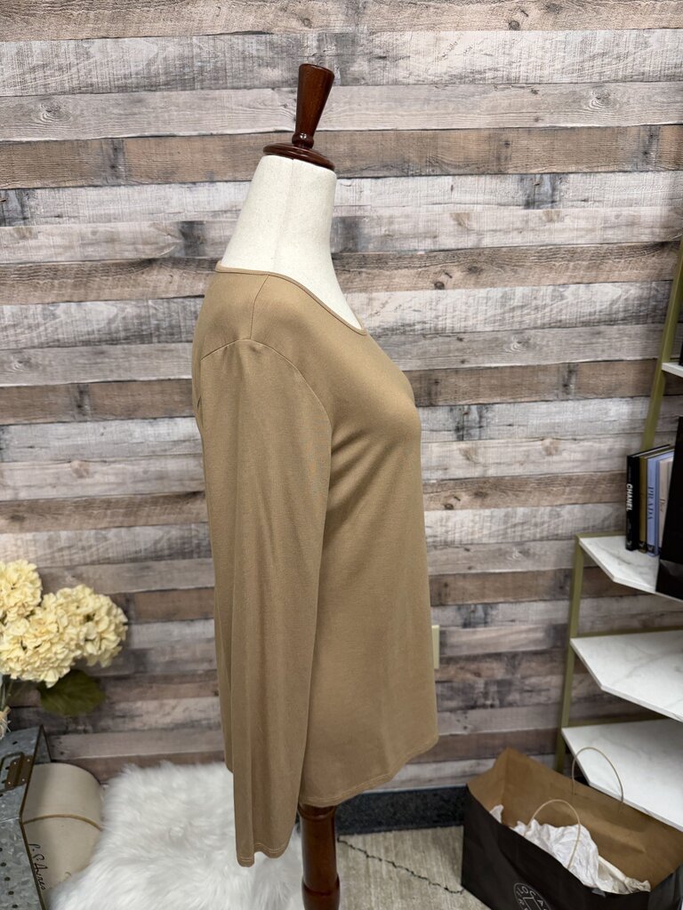 NWT Chicos Brown Scoop Neck Long Sleeve