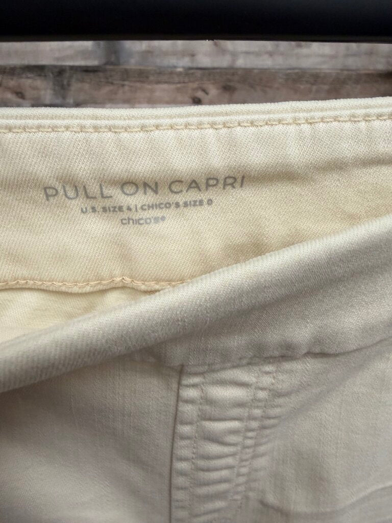 NWT Chico's Cream Pull On Capris